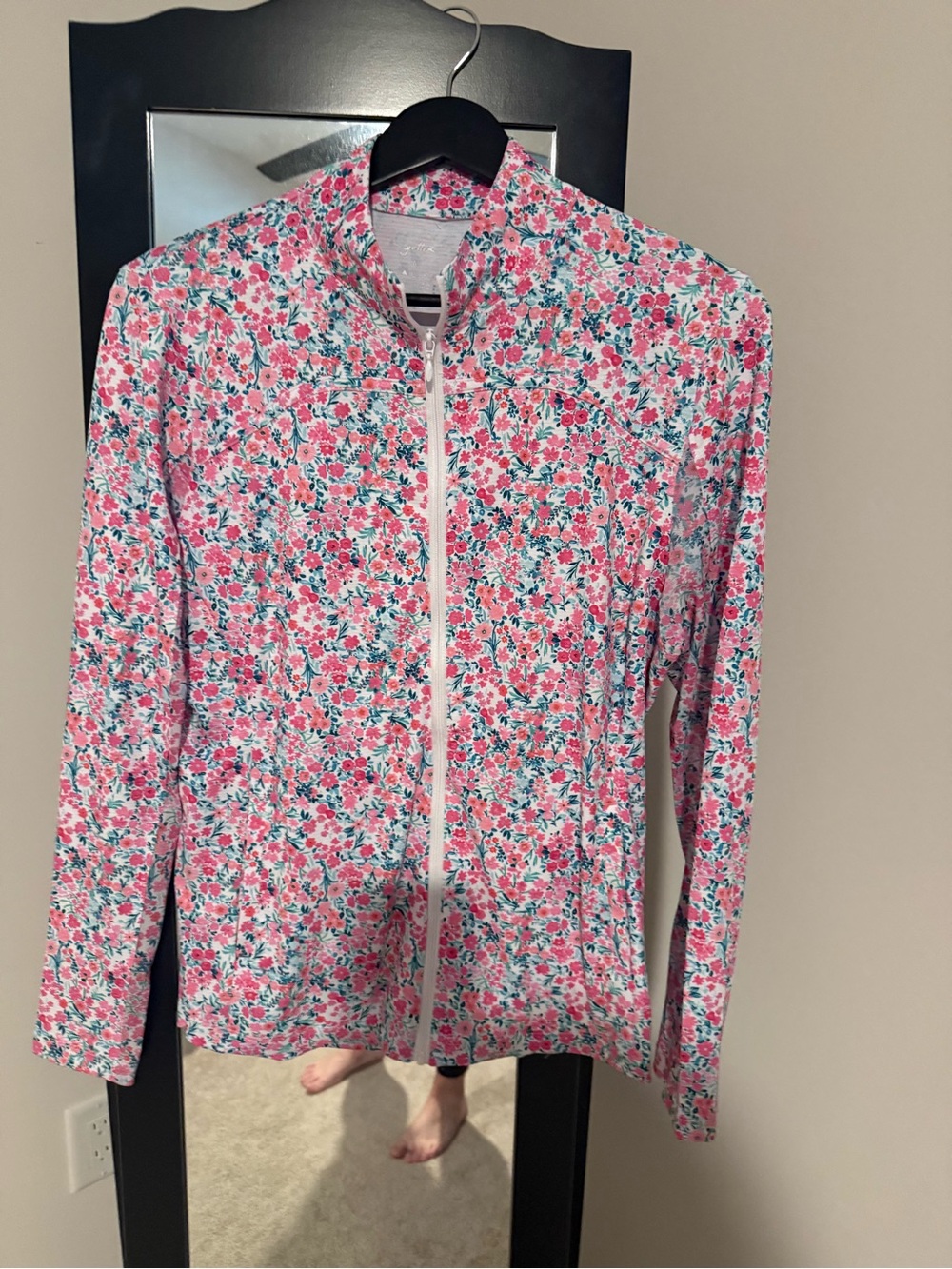 Pink Floral Zip-Front golf Jacket